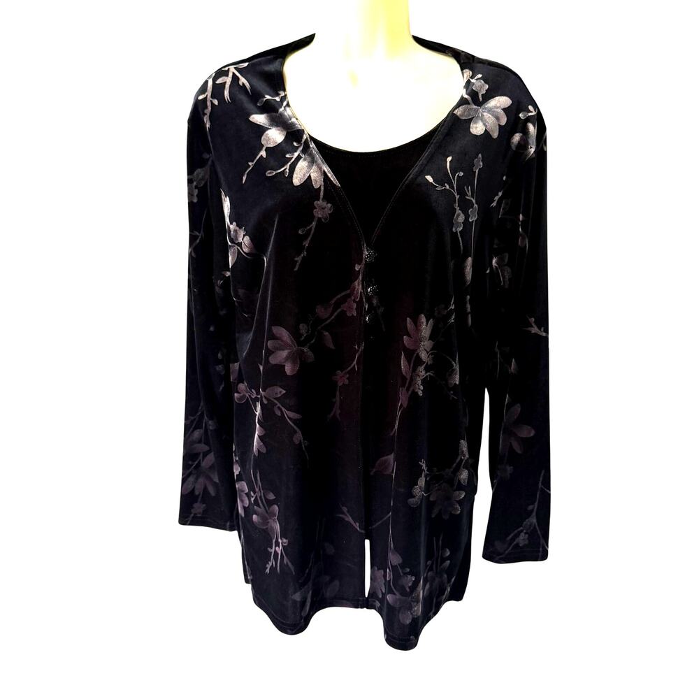 Impressions Millennium Edition Vintage 90s Layered Look Velvet Blouse